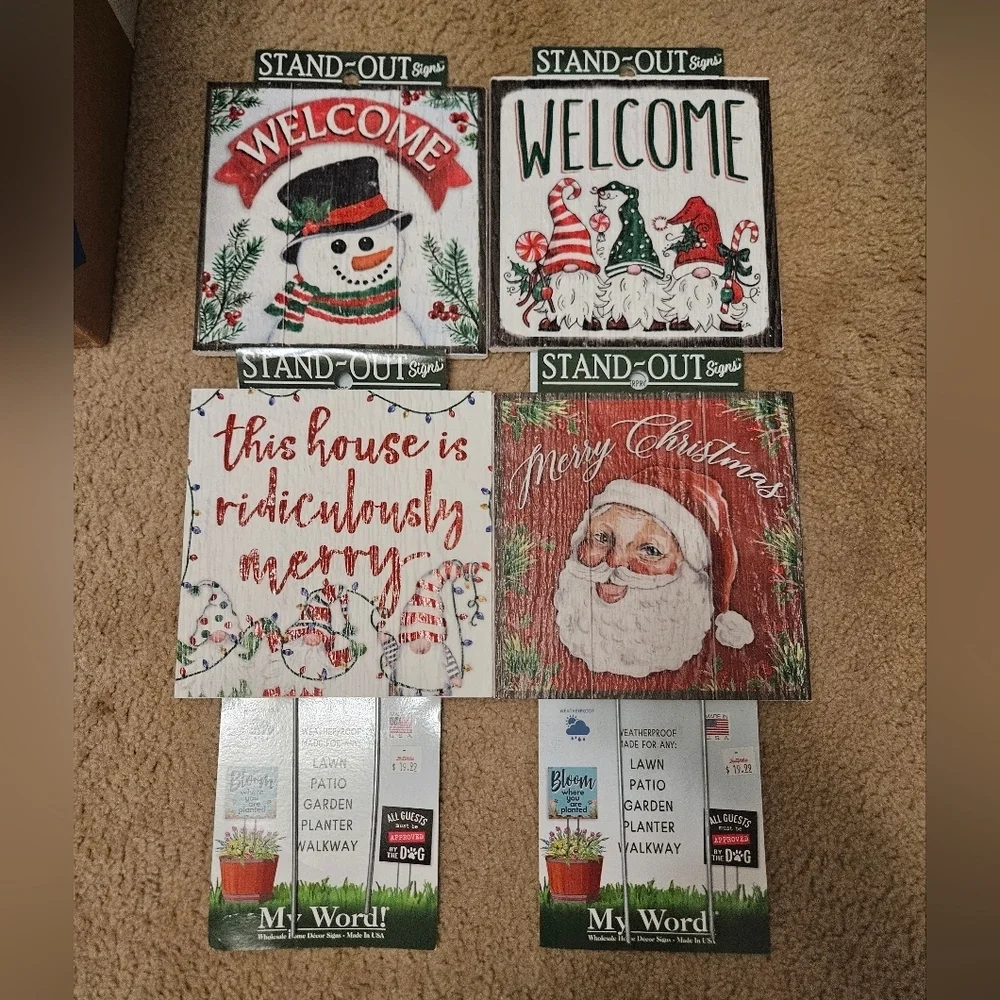 Set Of 4 Holiday Yard/plant Pokes!